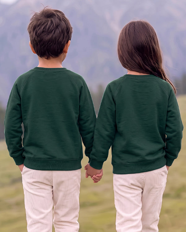 Branded Kids' Dinosaur Graphic Fleece Sweatshirt – Dark Green SP-52
