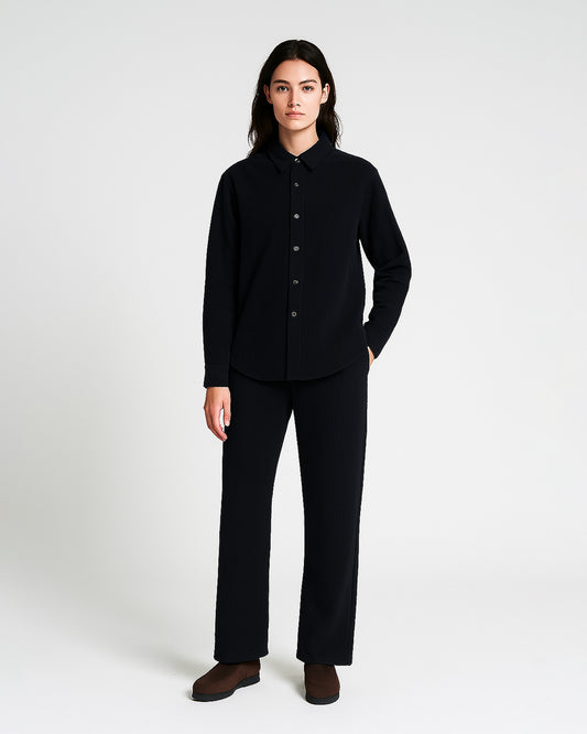 Spark Women’s Premium Button-Down Co-Ord Set - Black WCS-15