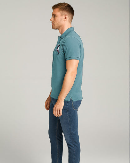 Girodano Branded Polo T-shirt Aqua Blue Color Mpt-66