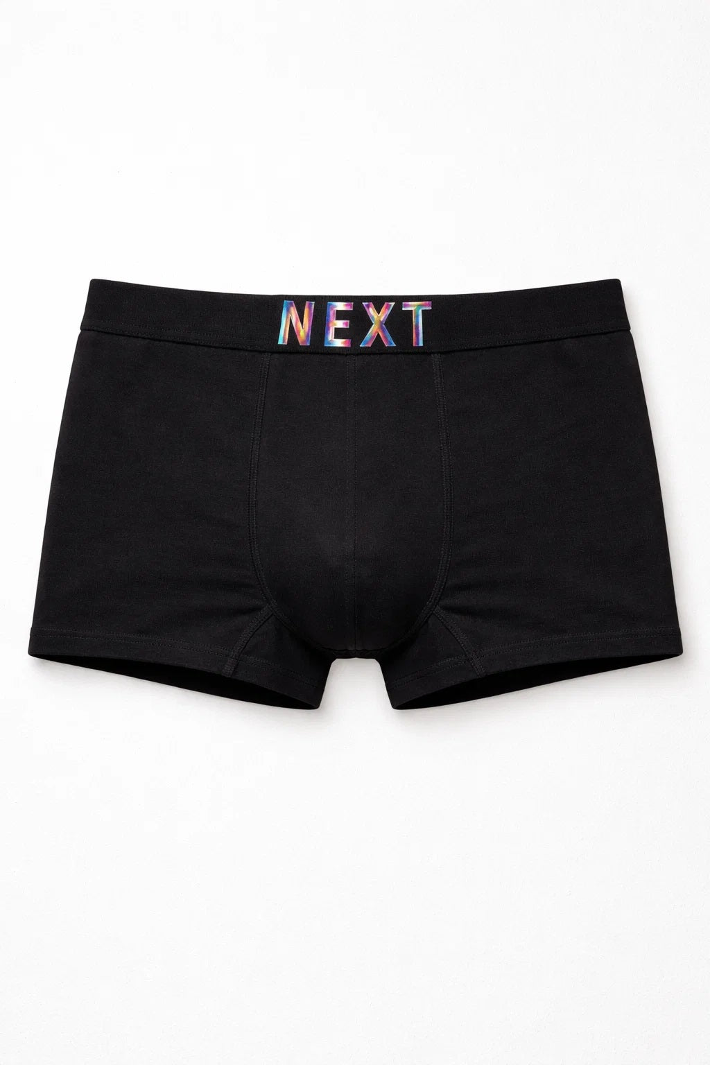 Branded Men’s Boxer Briefs – Black with Multicolor Logo Waistband BR-08