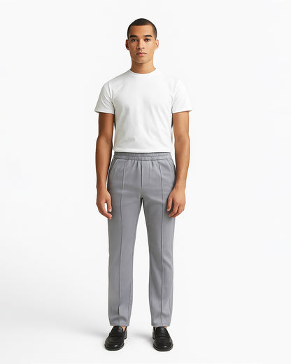 Zelig Branded Men's Ash Grey Textured Trouser MTR-04