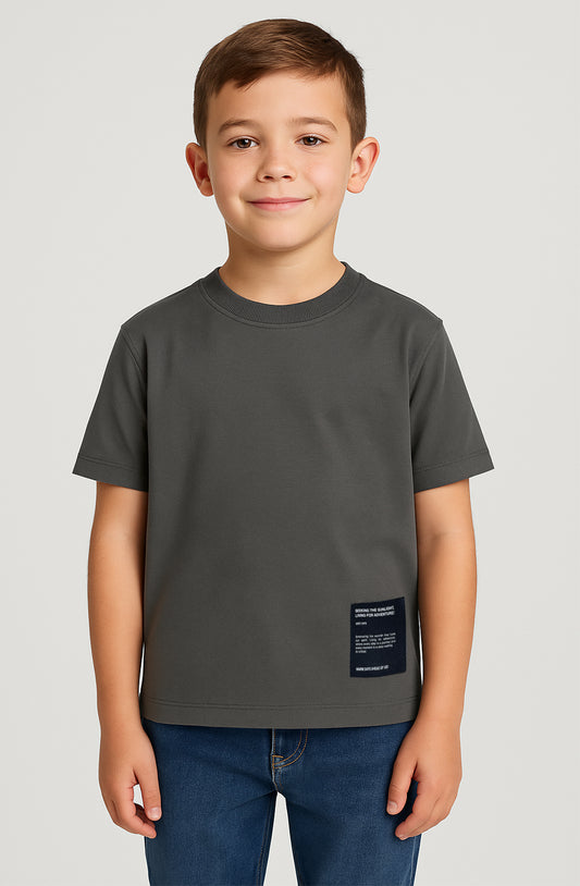 ZARRAA Branded  Boy's Grey Color T-shirt BTS-14
