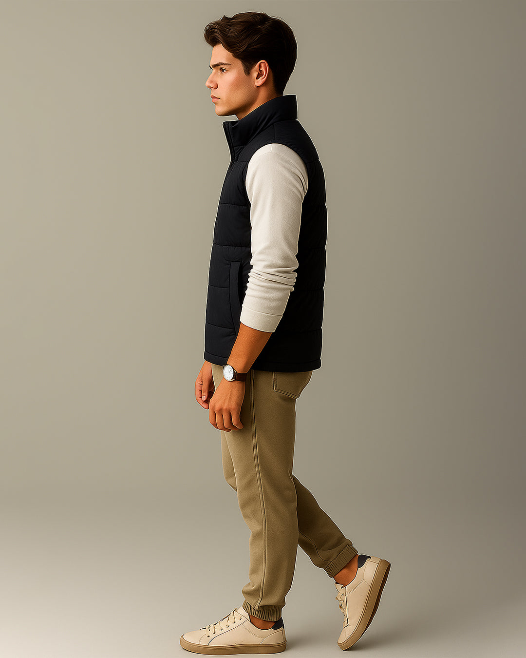 Zelig Branded Men’s Black Puffer Sleeveless Jacket – Black MWJ-08