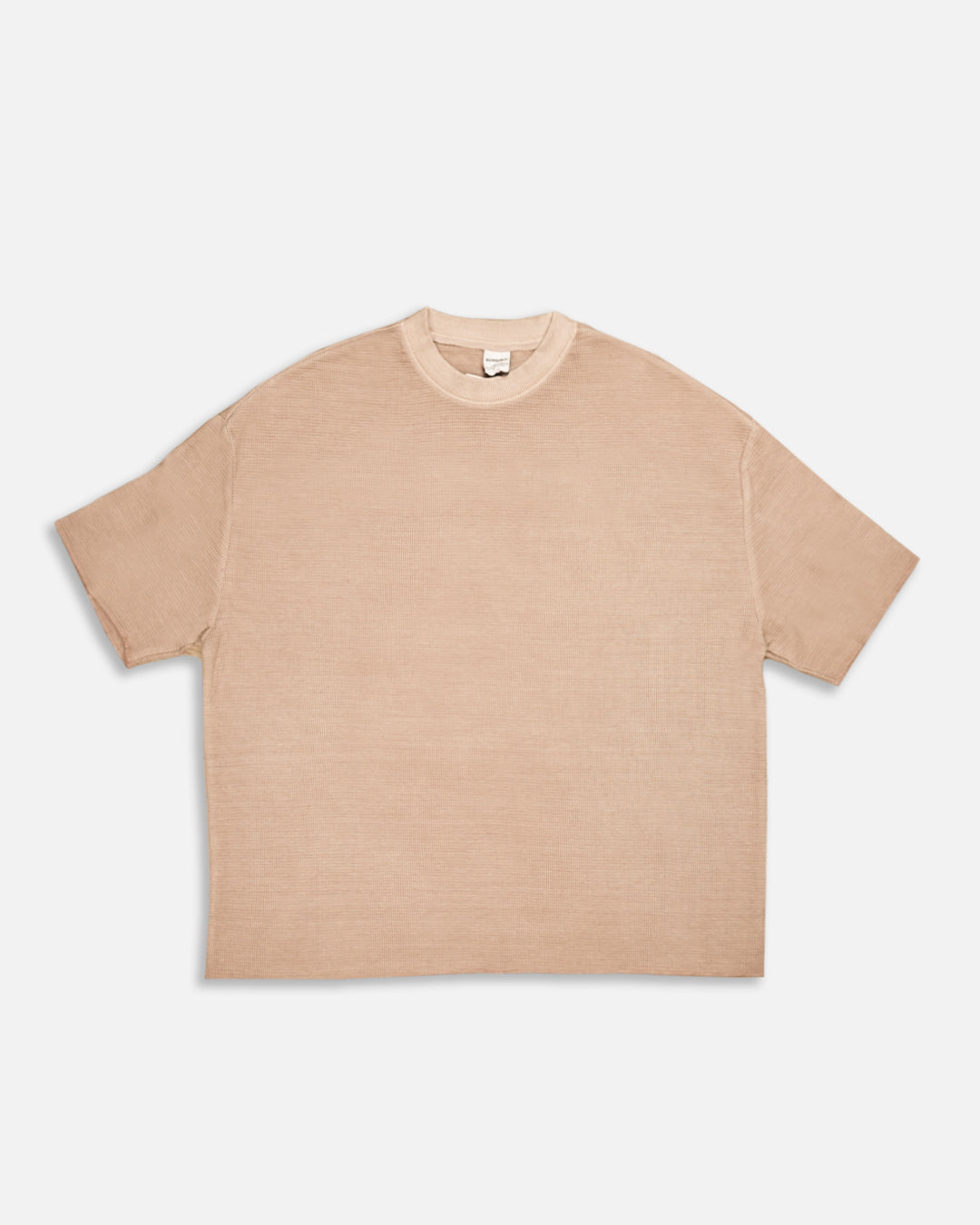 BERSK Men's Beige Textured Knit T-Shirt Drop Sholuder Mt-05