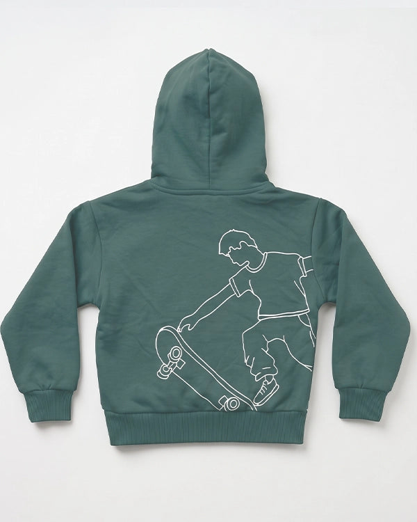 Branded Kids "West Coast Skate Squad" Green Hoodie Sp-14