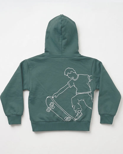 Branded Kids "West Coast Skate Squad" Green Hoodie Sp-14