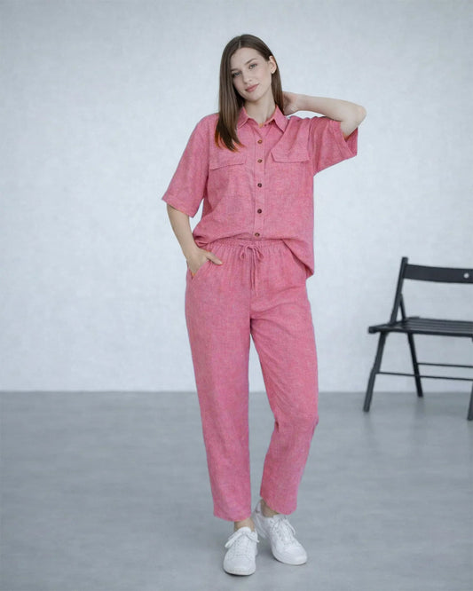 Spark Branded Women’s Premium Co-ord Set – Pink WCS-32