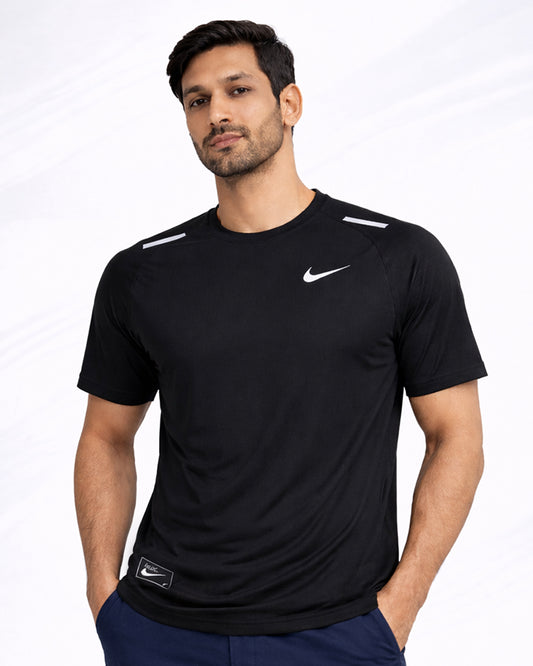 NIkk Men's Dri-FIT Reflective Running T-Shirt - Black MDT-34