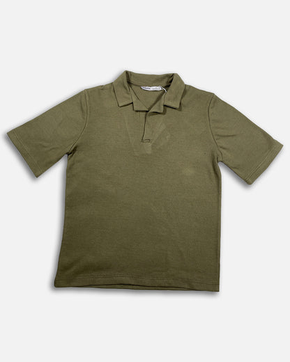 Spark Men's Olive Green Color Rib Polo T-shirt MPT-25