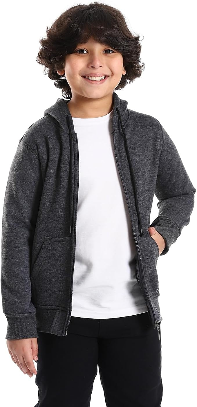 LFTY Kids Zipper Hoodie Dark Grey Color KZH-03