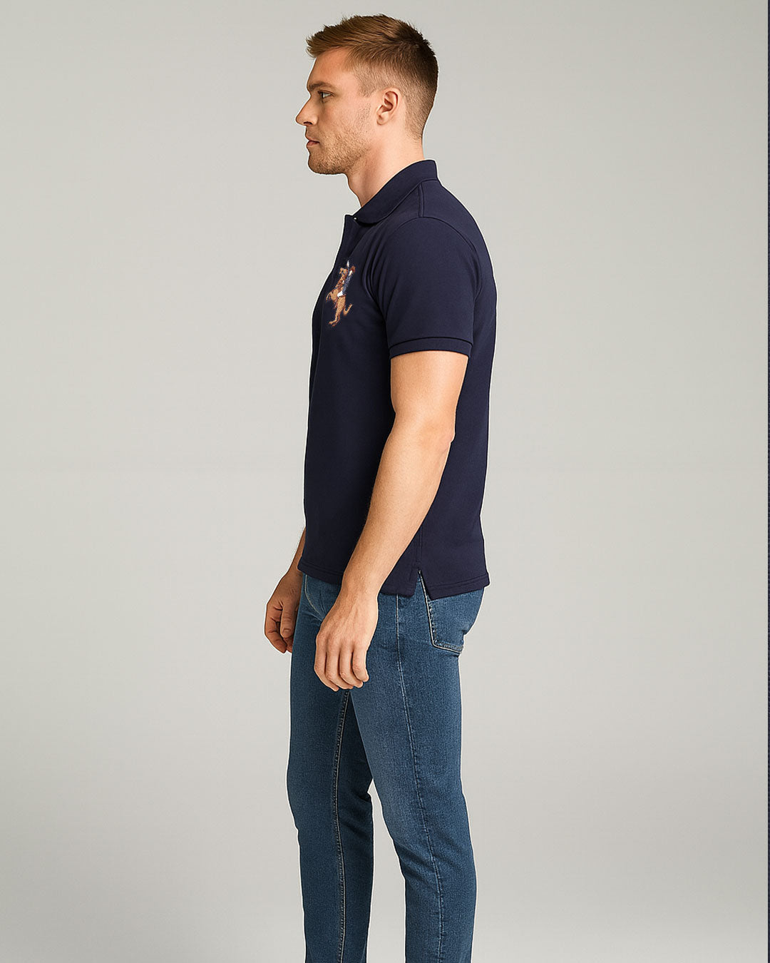 Girodano Branded Polo T-shirt Navy Blue Color Mpt-65