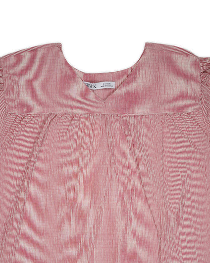 SPARK Branded Kids Pinstripe Puff-Sleeve Fusion Top GF-16