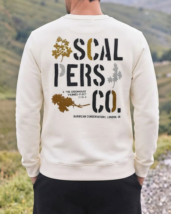 Scalp Branded Mens The Greenhouse Graphic Fleece Sweatshirt - Off Whit Sp-38
