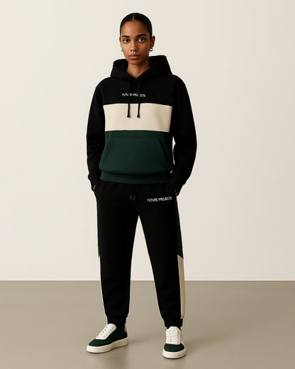 Primk Branded Winter Unisex Pemimum Fleece Tracksuit Co-ord set– Black | Green | Off-White UCS-01