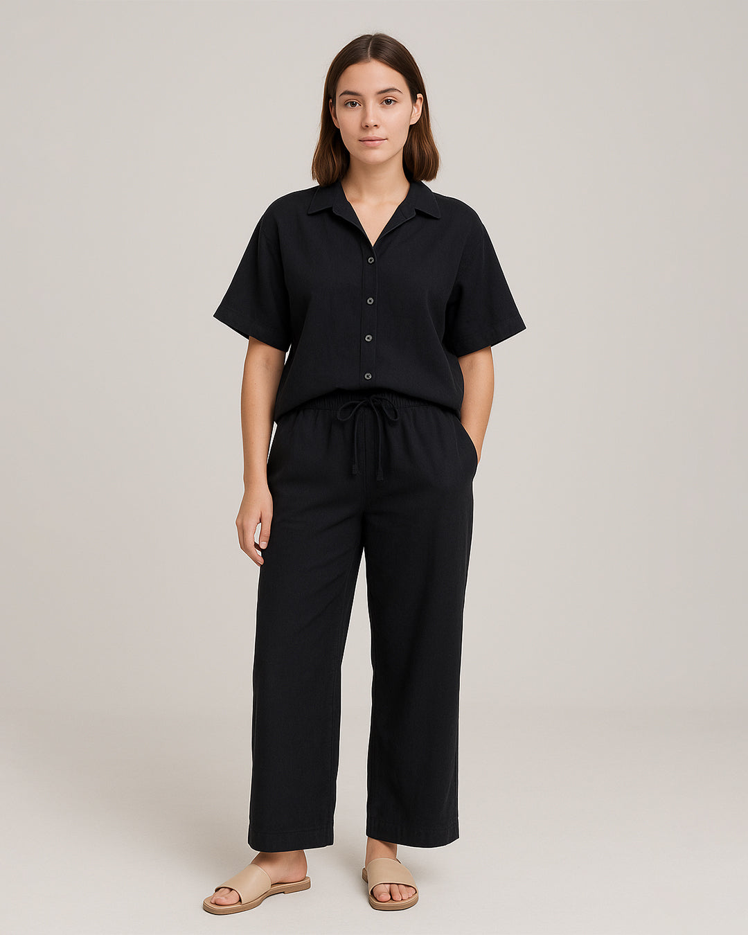 Zelig Branded Black Color Co-Ord Set WCS-10