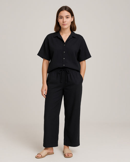 Zelig Branded Black Color Co-Ord Set WCS-10