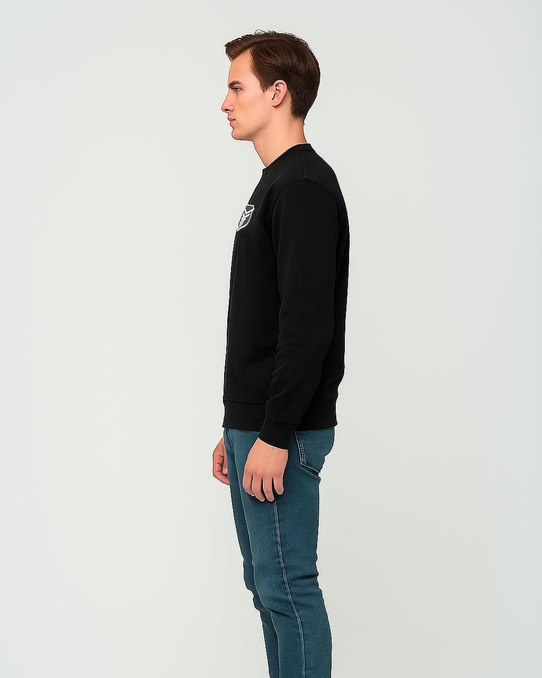 LEVS Branded Men’s Crewneck Sweatshirt Black Color MSWT-02