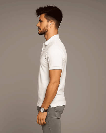 Lacostie Branded Polo T-shirt White Color Mpt-38
