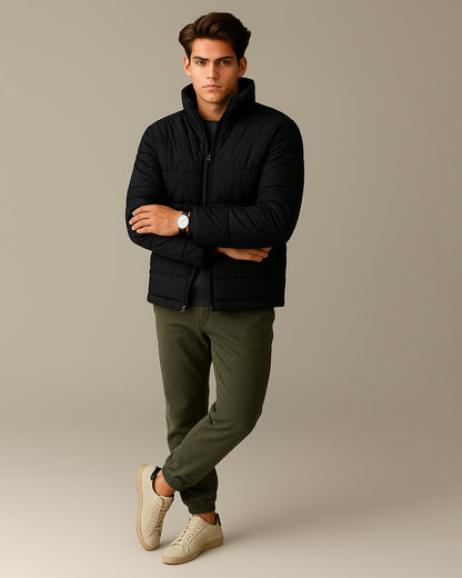 ZELIG Branded Men’s Premium Puffer Jacket – Black MWJ-06