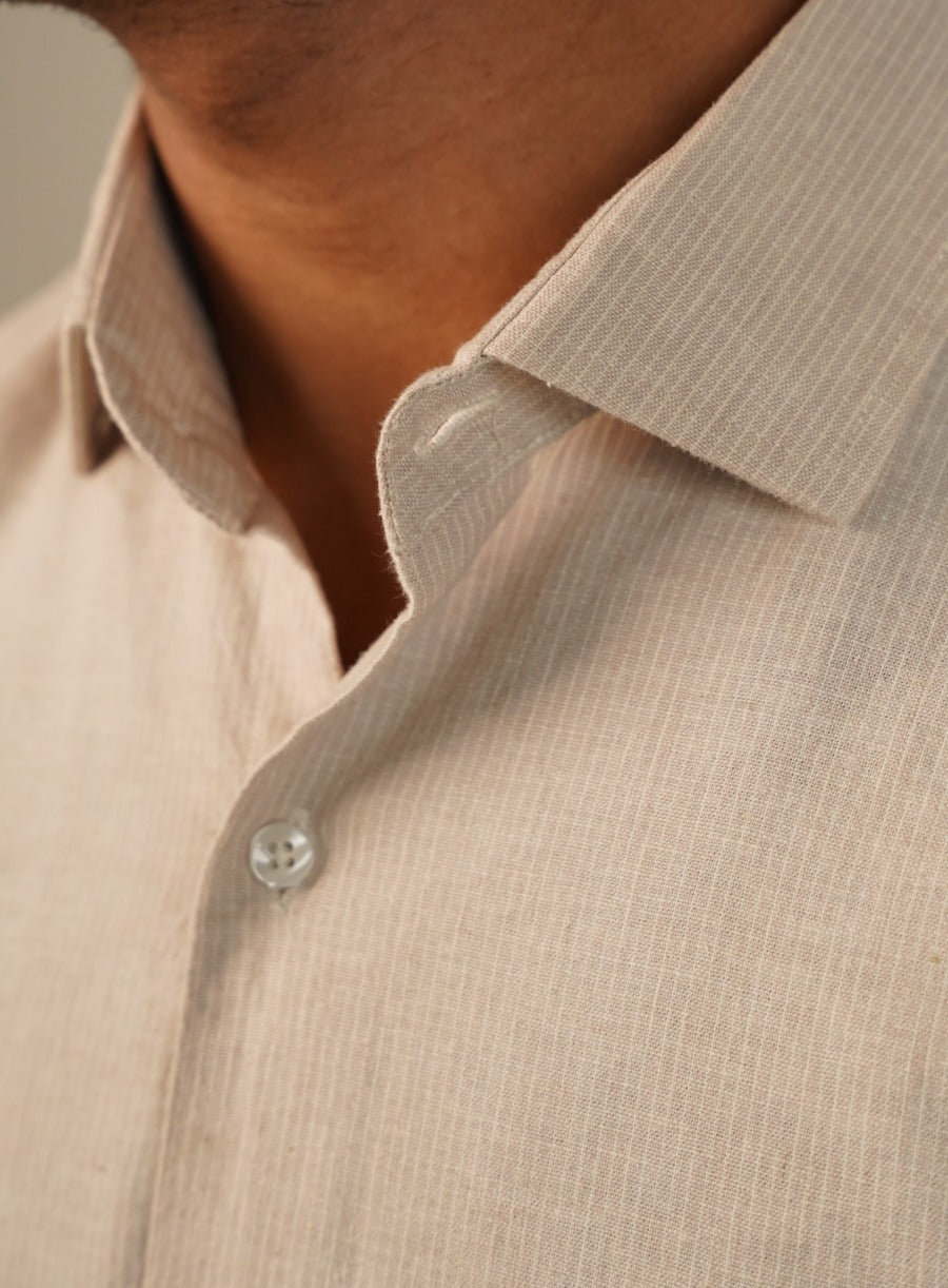 Michael Krs Branded Mens Casual Shirt-Light Beige MCS-46