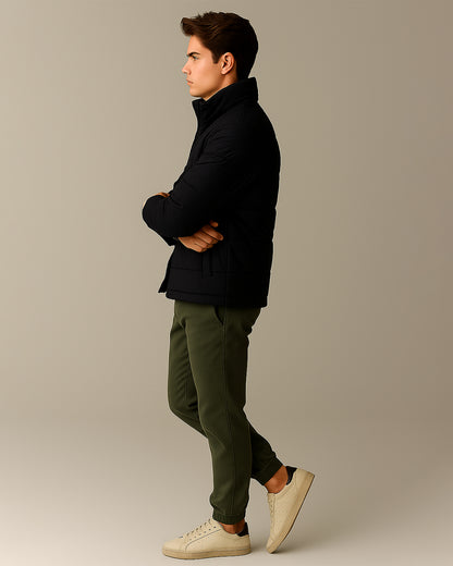 ZELIG Branded Men’s Premium Puffer Jacket – Black MWJ-06