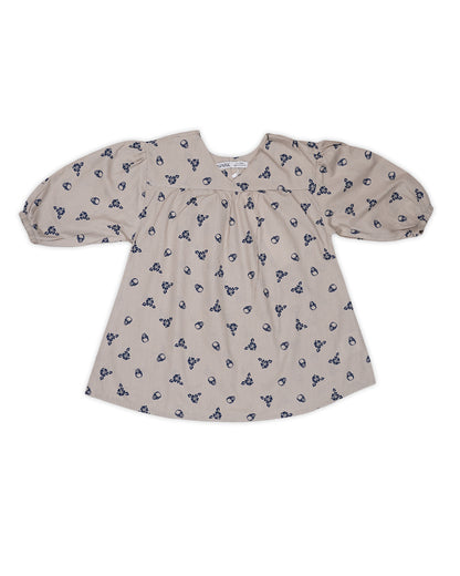 SPARK Branded Kids Printed Puff-Sleeve Fusion Top GF-12