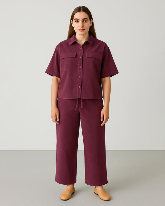 Spark Branded Women’s Premium Co-ord Set – Maroon WCS-27