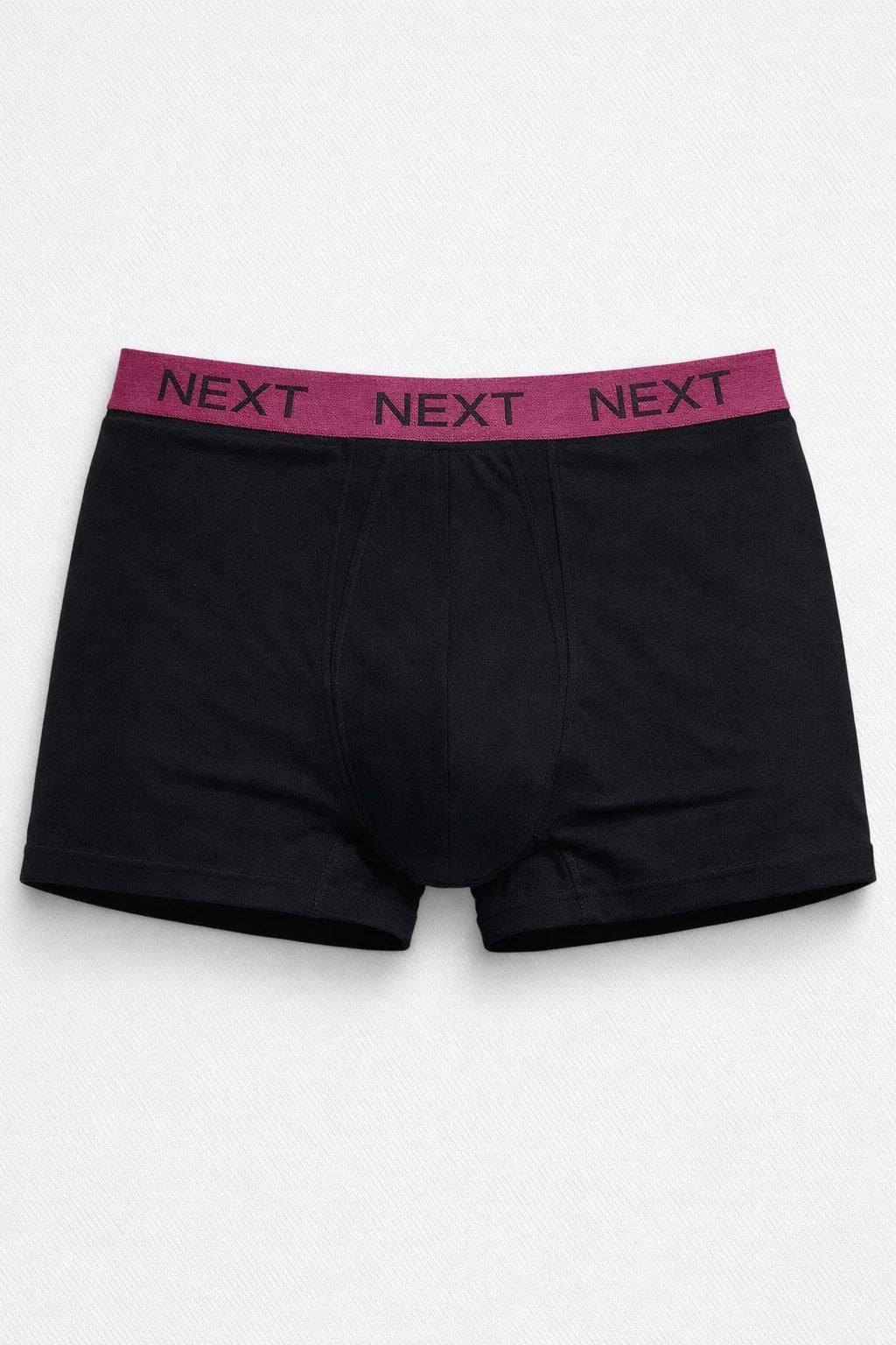 Branded NEXT Men’s Boxer Briefs – Black with Magenta Waistband BR-06
