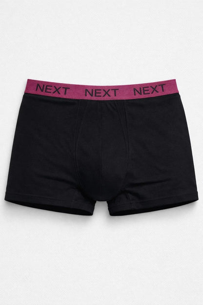 Branded NEXT Men’s Boxer Briefs – Black with Magenta Waistband BR-06