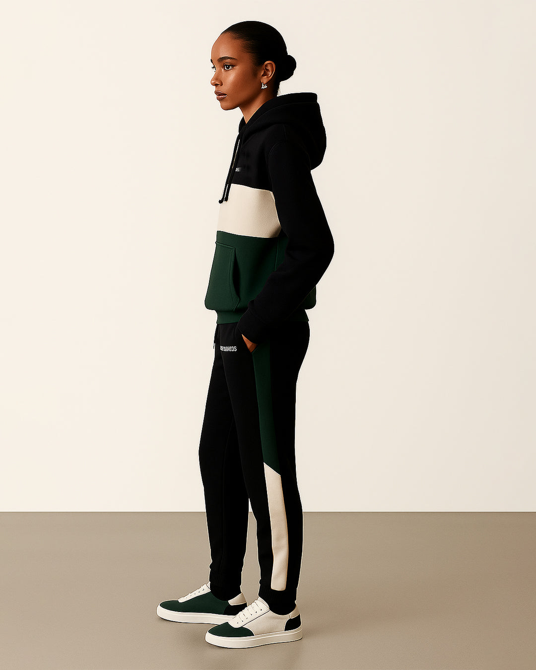 Primk Branded Winter Unisex Pemimum Fleece Tracksuit Co-ord set– Black | Green | Off-White UCS-01