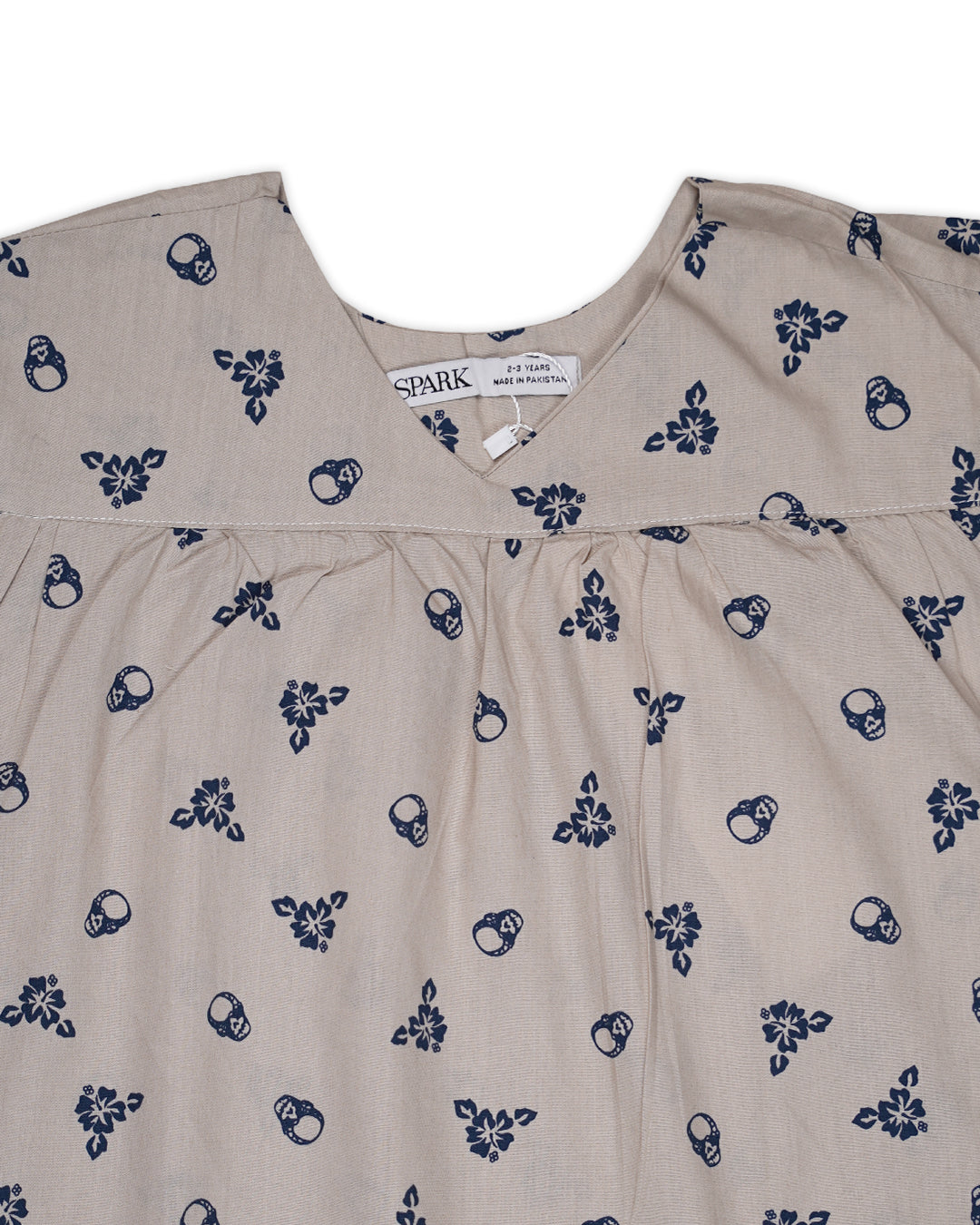 SPARK Branded Kids Printed Puff-Sleeve Fusion Top GF-12