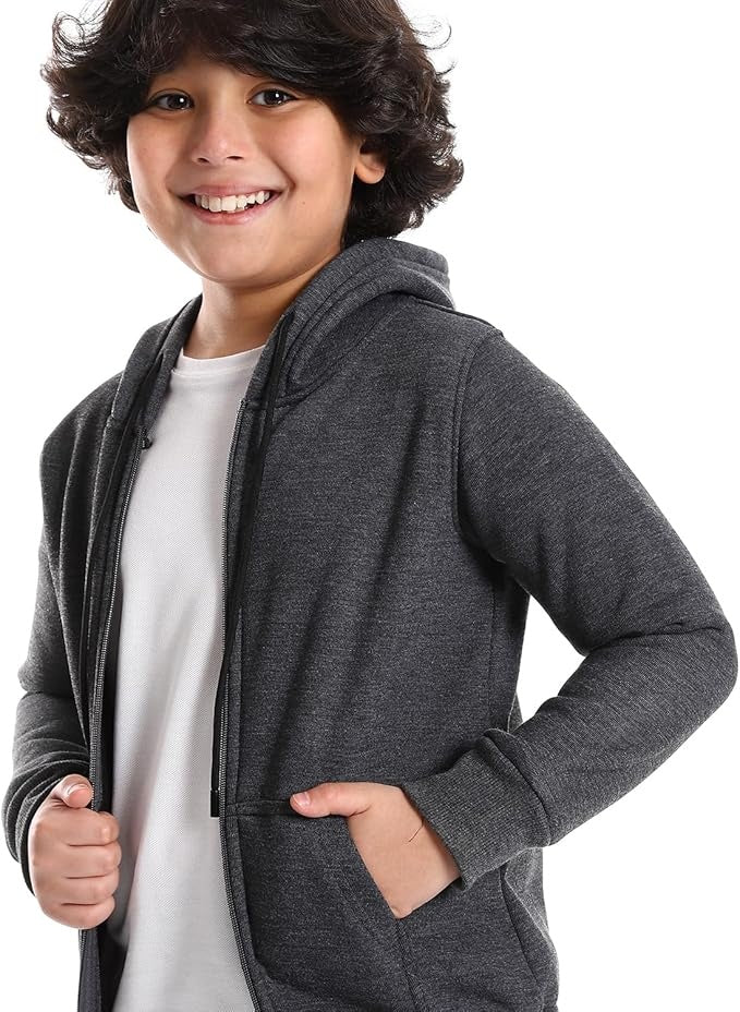 LFTY Kids Zipper Hoodie Dark Grey Color KZH-03