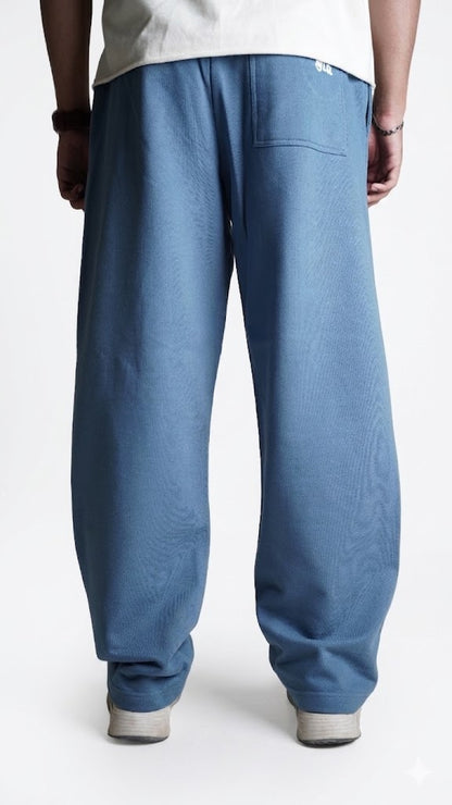 Younglay Branded Unisex Wide-Leg Trouser - Steel Blue UT-31