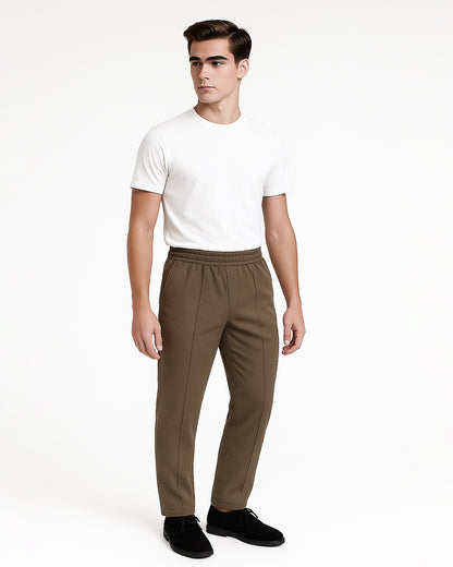 Zelig Men's Olive Brown Smart Fit Trouser MTR-01