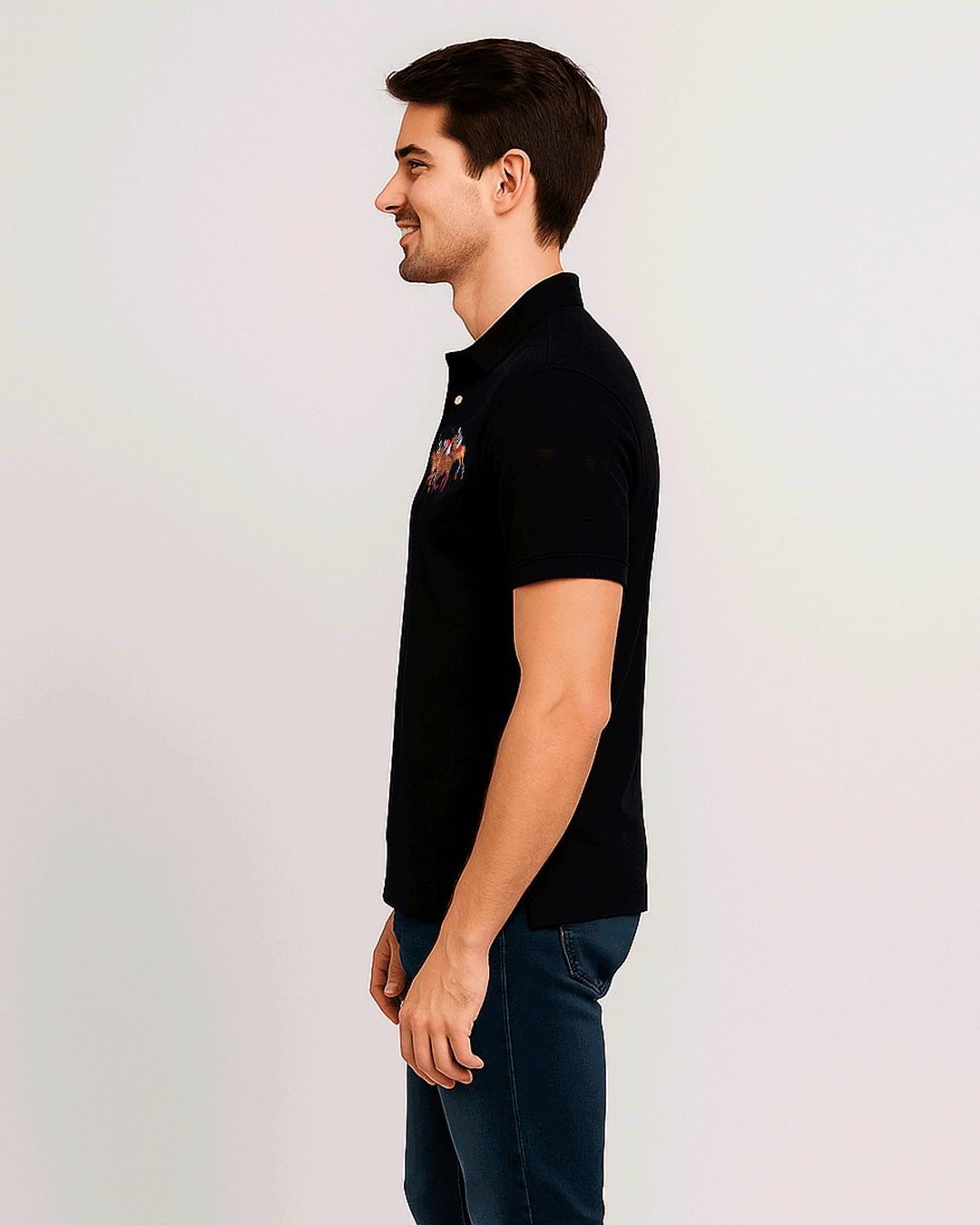 Ralp Laren Branded Polo T-shirt Black Color Mpt-33