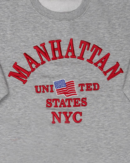 ZARRAA Premium Manhattan NYC Kids’ Embroidered Sweatshirt – Grey Branded  KSWT-05