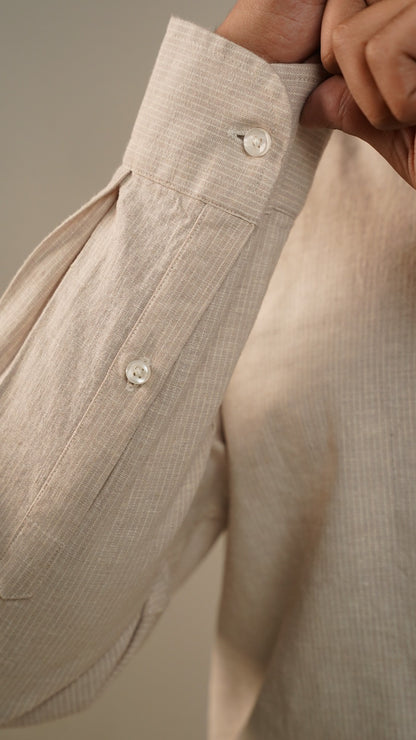 Michael Krs Branded Mens Casual Shirt-Light Beige MCS-46