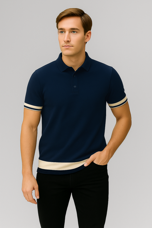 Men's Polo T-shirt Navy Blue Color MPT-04