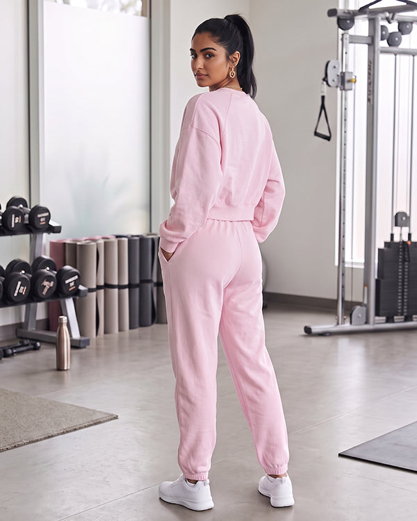 Alos Branded Essential  Fleece Co-Ord Set – Pink (Premium Export)(Trouser & Shirt sold separately)WCS-20