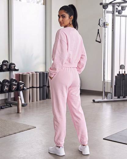 Alos Branded Essential  Fleece Co-Ord Set – Pink (Premium Export)(Trouser & Shirt sold separately)WCS-20