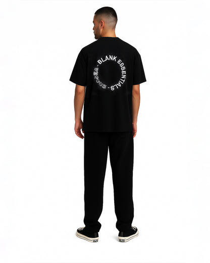 Blanky Branded Black Drop Shoulder Circular Print Tee MT-10
