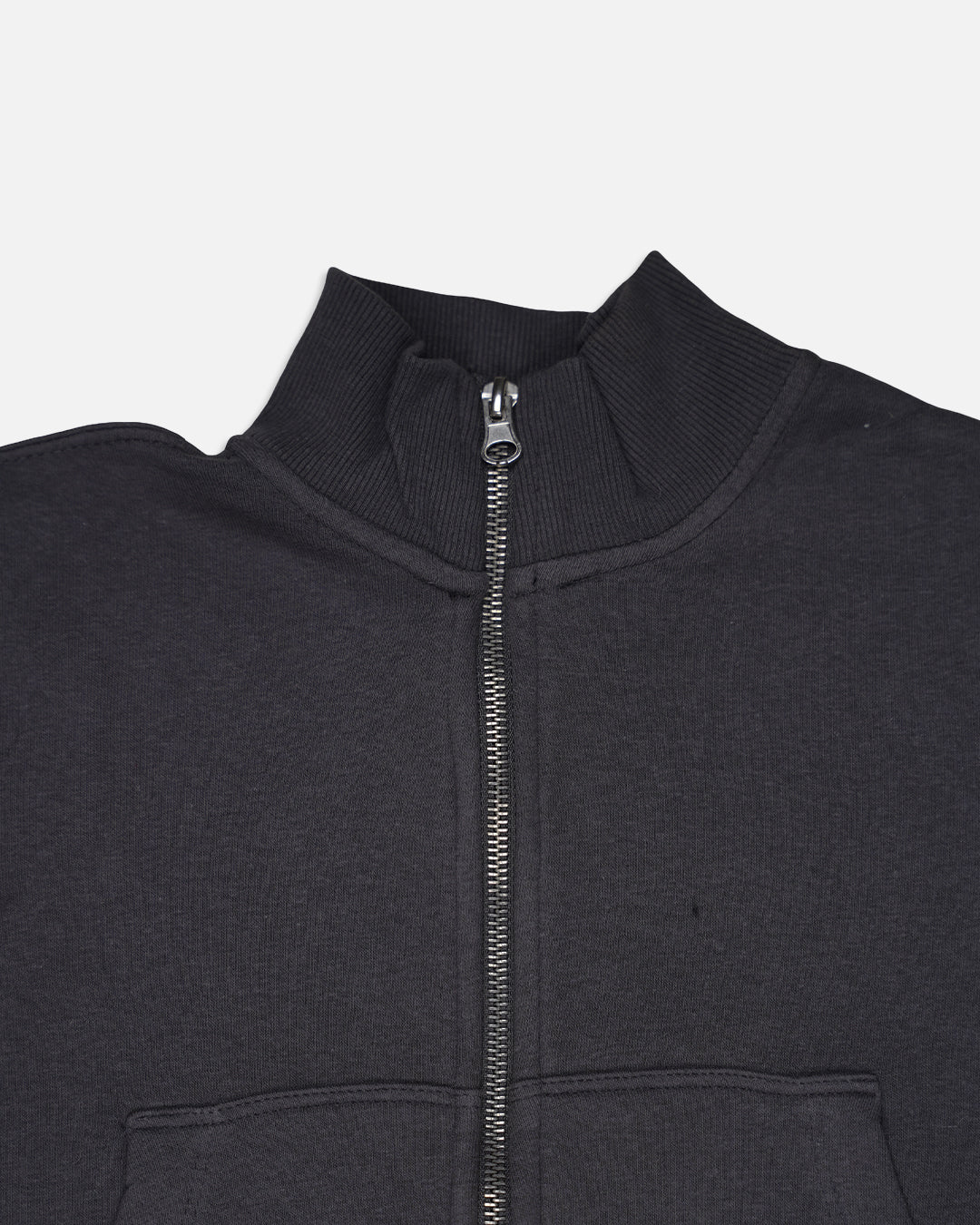 Women’s Charcoal Cropped High-Neck Zip-Up Jacket WJ-08