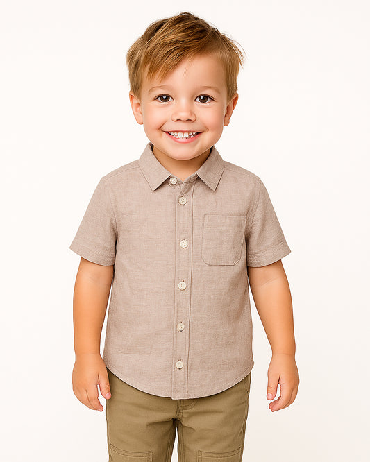 TILTY Branded Boy's Stone Beige Color Shirt Half Sleeves BS-05