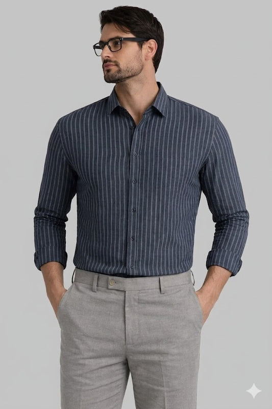 Michael Krs Branded Men’s Vertical Striped Casual Shirt MFS-22