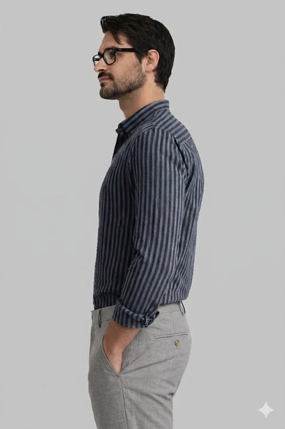 Michael Krs Branded Men’s Vertical Striped Casual Shirt MFS-22