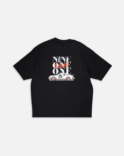 Pas Monaco Branded Men's Black Drop Shoulder “Nine One One Club” Graphic Tee MT-08