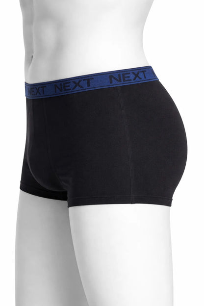 Branded NEXT Men’s Boxer Briefs – Black with Blue Waistband BR-07