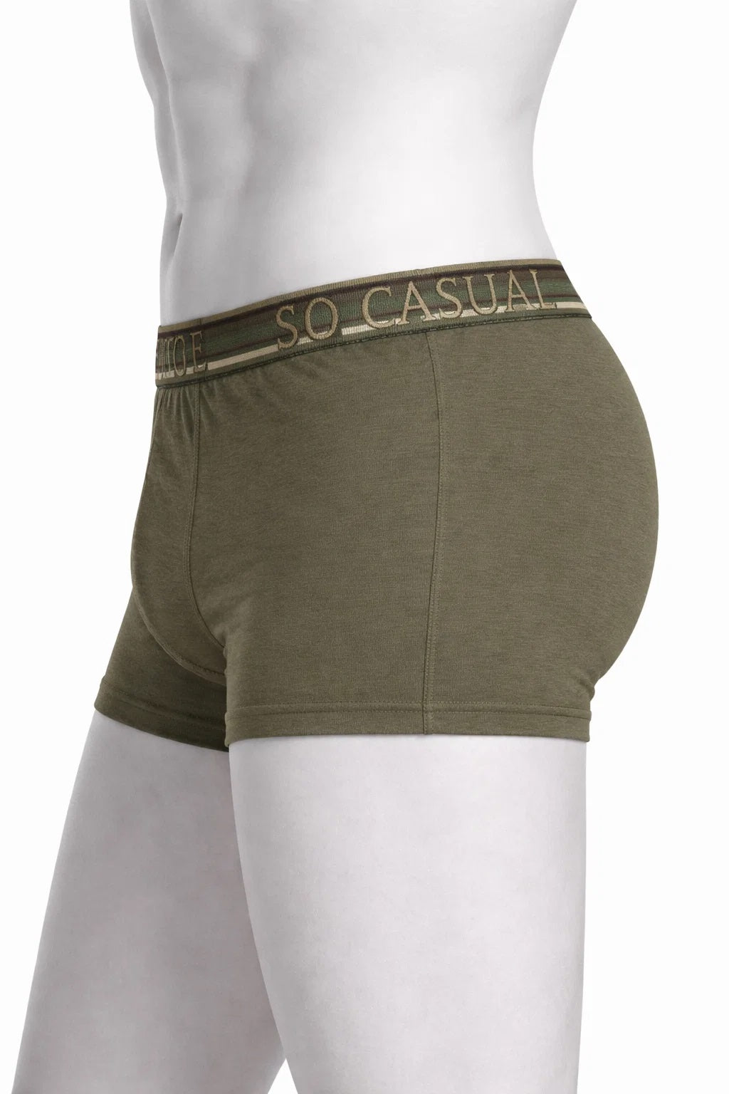 Branded So Casual Men’s Boxer Briefs – Olive Green BR-02