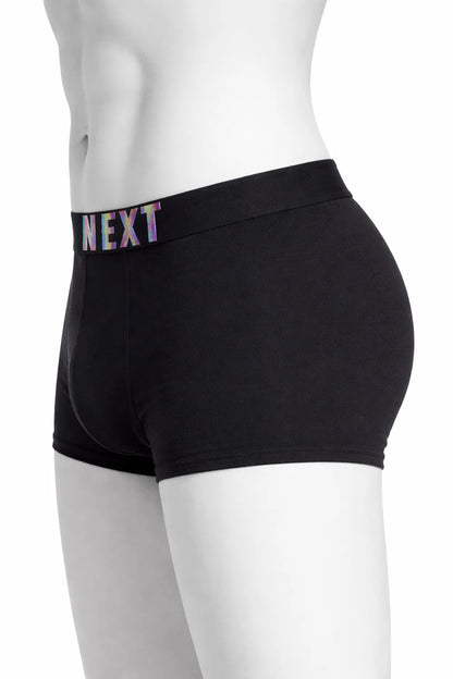 Branded Men’s Boxer Briefs – Black with Multicolor Logo Waistband BR-08