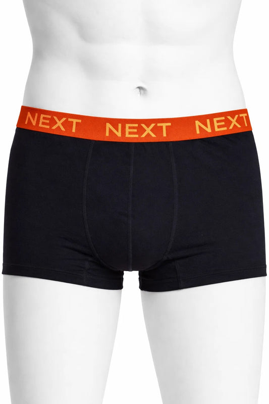 Branded NEXT Men’s Boxer Briefs – Black with Orange Waistband BR-04